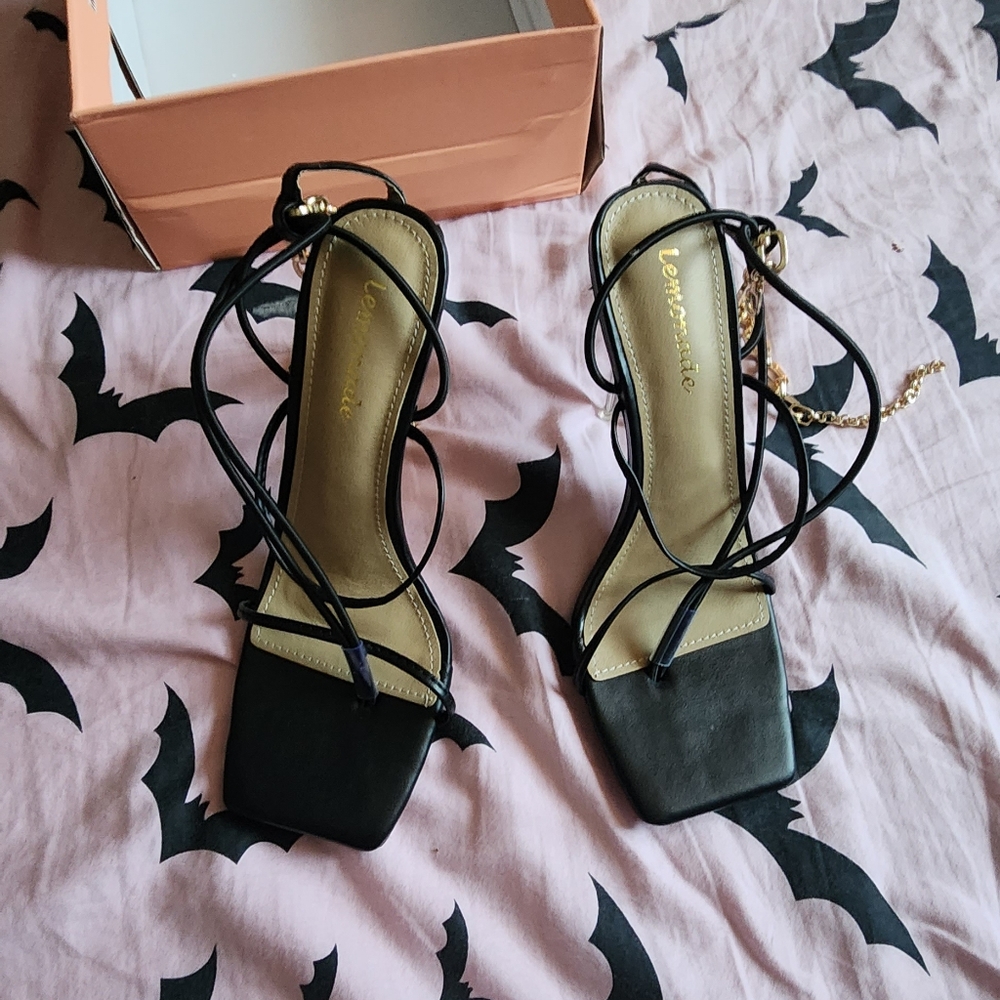 Lemonade locket chain anklet stilleto heels